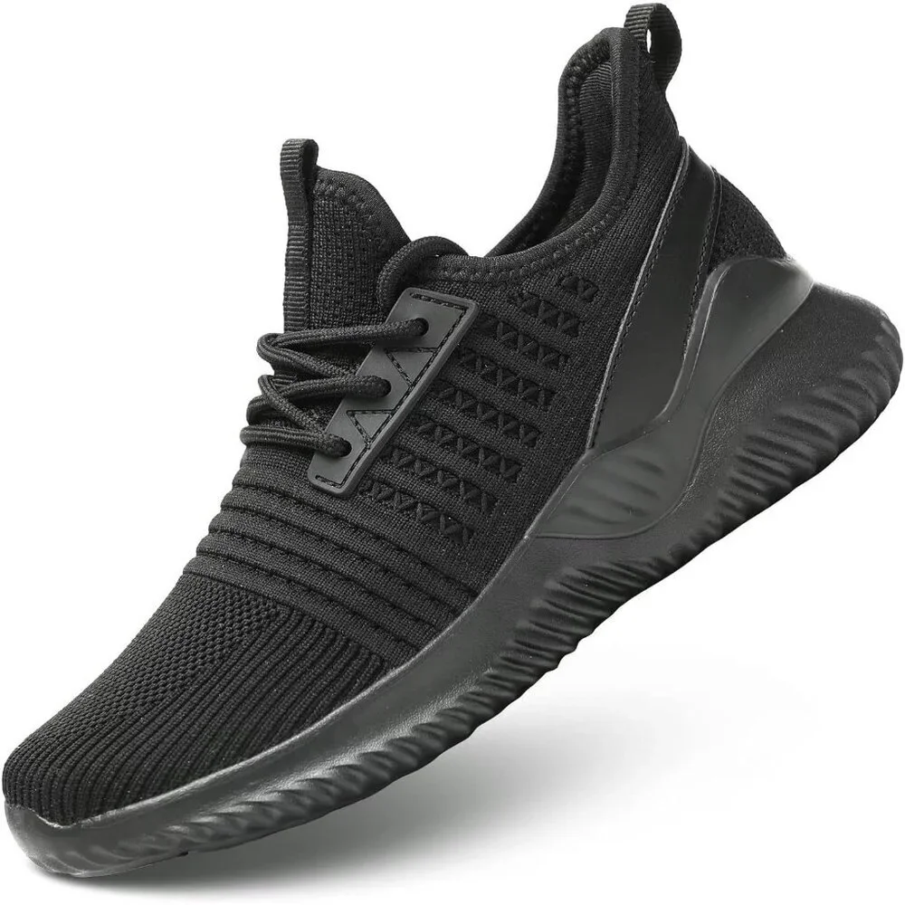 Women's Black Lightweight Breathable Non Slip Athletic Mesh Fashion Sneakers